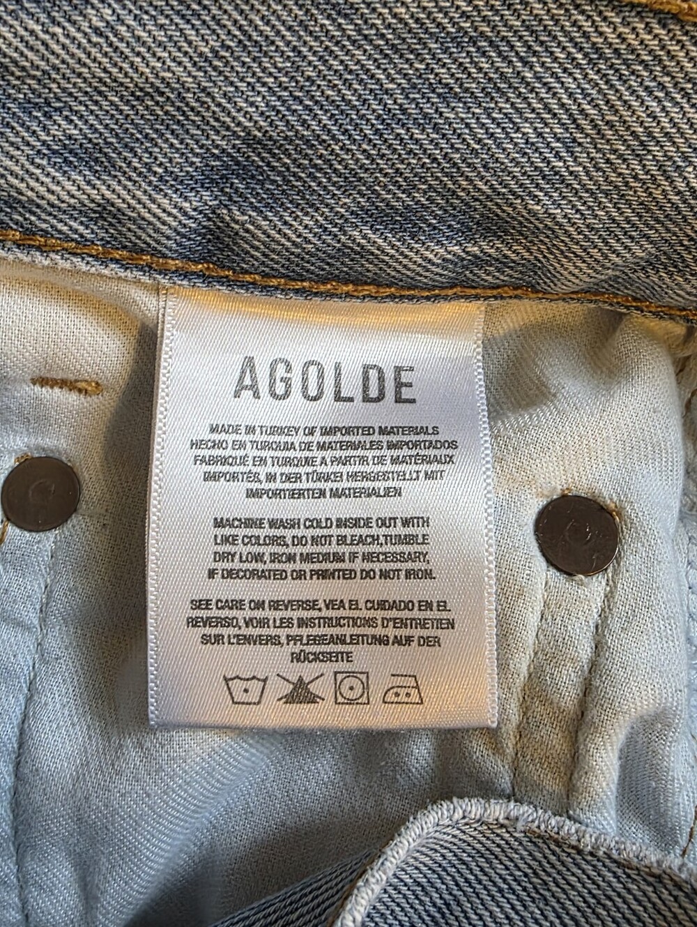 AGOLDE 80s Tapered Baggy Light Wash Raw Hem Denim Size 26W 28L - Picture 10 of 12